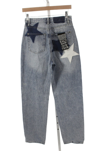 Ksubi Womens Straight Jeans Blue High Rise 100% Cotton Size 27