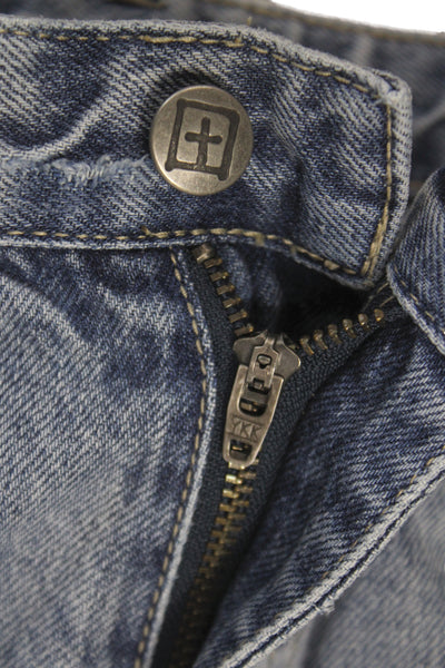 Ksubi Womens Straight Jeans Blue High Rise 100% Cotton Size 27