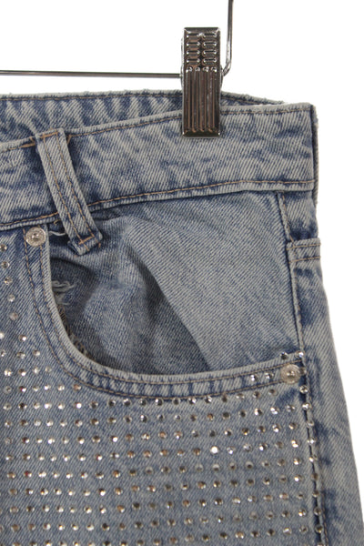Zara Women Straight Jeans Blue High Rise Cotton 32 Inseam Size 4