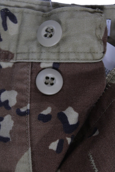 Re/Done Womens Cargo Pants Multicolor Camouflage Button Size XS