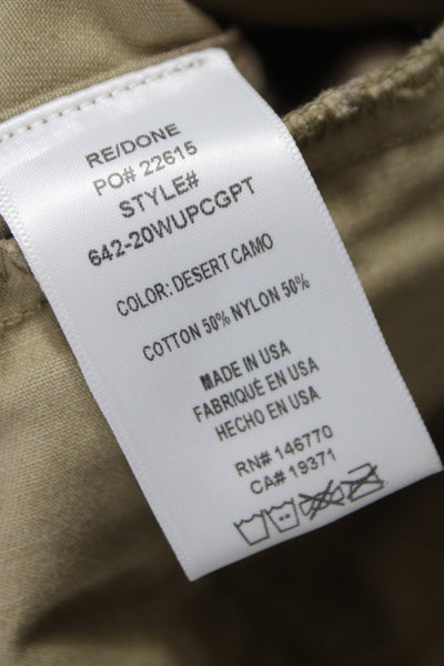 Re/Done Womens Cargo Pants Multicolor Camouflage Button Size XS