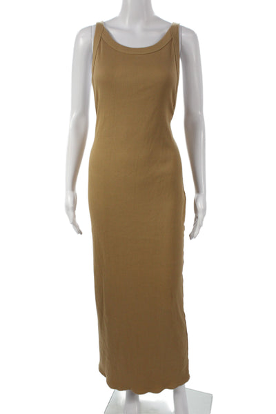 The Line By K Womens Bodycon Long Dress Beige Sleeveless Scoop Neck Size XL