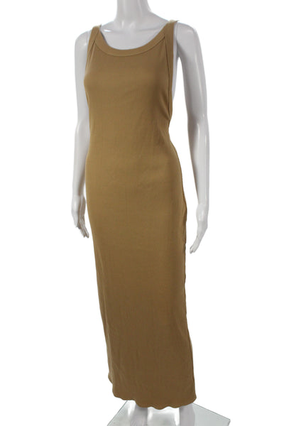 The Line By K Womens Bodycon Long Dress Beige Sleeveless Scoop Neck Size XL