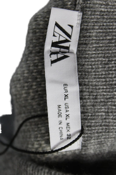Zara Womens Pencil Skirt Gray Pull On Knee Length Size XL