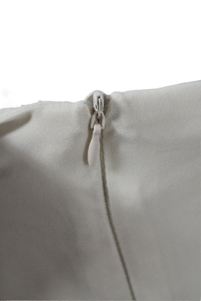 Zara Women Pleated Midi Skirt Ivory Polyester Zip Size XL