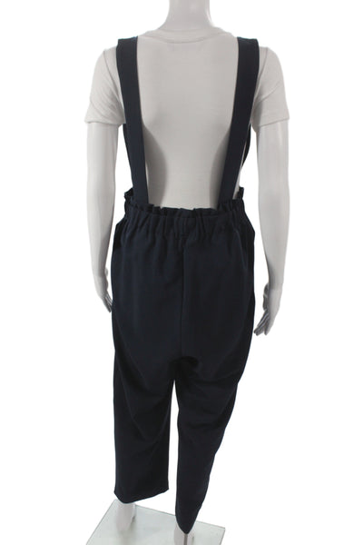 Zara Women Jumpsuit Black Square Neck Sleeveless Button Closure Size L