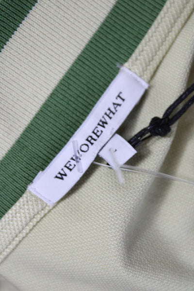We Wore What Women Beige Collared Sleeveless Mini Tennis Dress Zip Size L