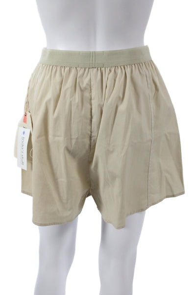 Riley Womens Casual Beige Cotton Pull On Shorts Size L