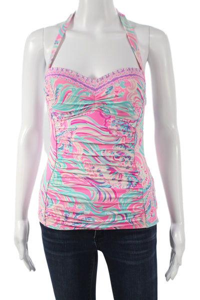 Lily Pulitzer Women Tankini Sweetheart Multicolor Geometric Sleeveless Size S