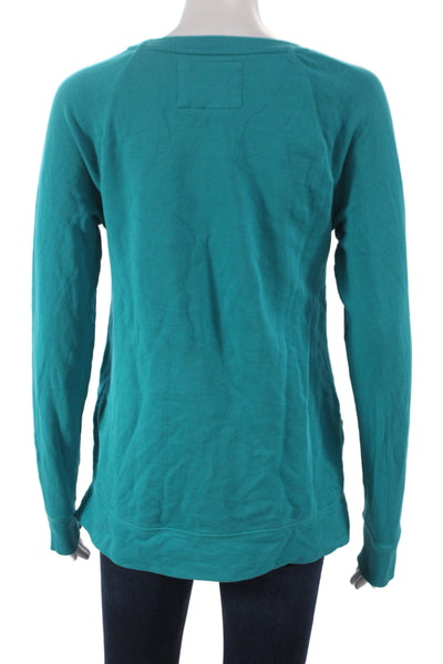 Lily Pulitzer Womens Green Pullover Sweatshirt Cotton Long Sleeve Size S