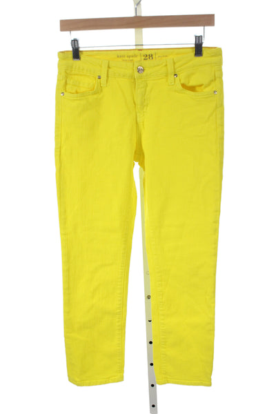 Kate Spade Women Skinny Jeans Yellow Cotton Button Size 28