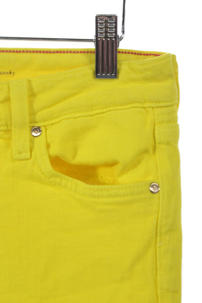 Kate Spade Women Skinny Jeans Yellow Cotton Button Size 28