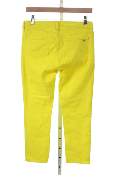 Kate Spade Women Skinny Jeans Yellow Cotton Button Size 28