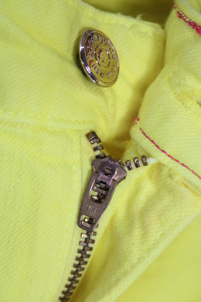 Kate Spade Women Skinny Jeans Yellow Cotton Button Size 28