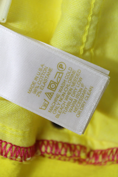Kate Spade Women Skinny Jeans Yellow Cotton Button Size 28