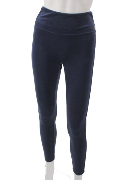 Lily Pulitzer Women Ankle Leggings Blue Athleisure Solid Size S
