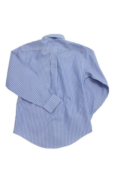 Brooks Brothers Boys Cotton Striped Print Buttoned-Up Blue Size 6