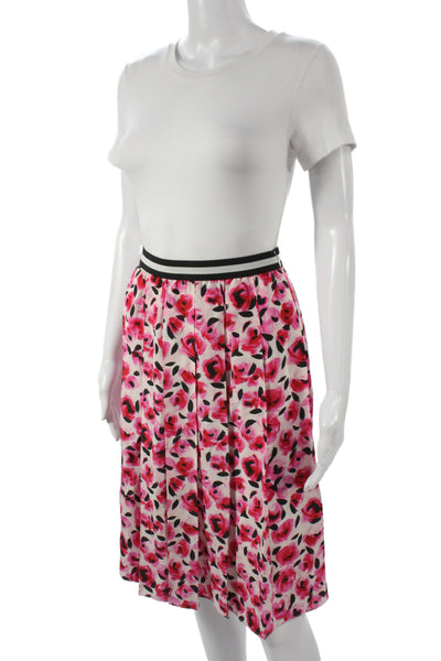 Kate Spade New York Women Pleated Floral Silk Short Skirt Size 6