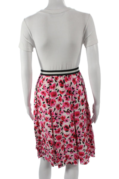 Kate Spade New York Women Pleated Floral Silk Short Skirt Size 6