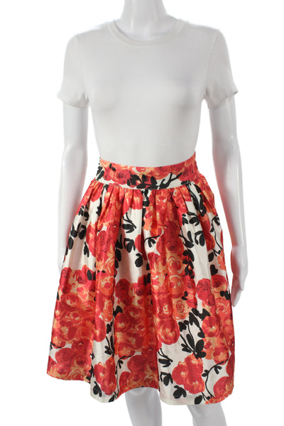 Frances Valentine Women Multicolor Floral Pleated Skirt Size S
