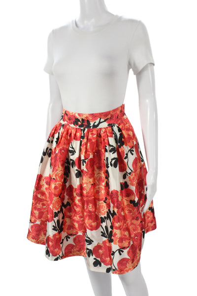 Frances Valentine Women Multicolor Floral Pleated Skirt Size S