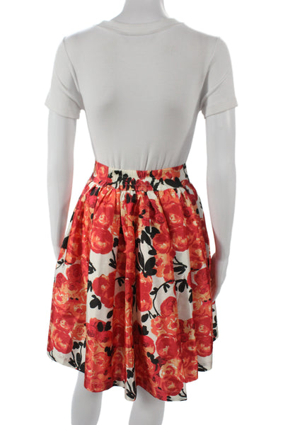 Frances Valentine Women Multicolor Floral Pleated Skirt Size S