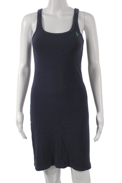 Ralph Lauren Sport Womens Tank Dress Blue Cotton Sleeveless Midi Size S