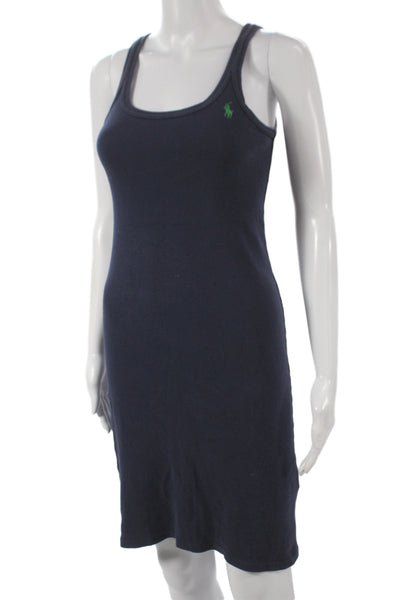 Ralph Lauren Sport Womens Tank Dress Blue Cotton Sleeveless Midi Size S