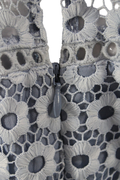 J Crew Womens Sheath Dress Blue Floral Long 3/4 Sleeve Round Neck Zip Size 4