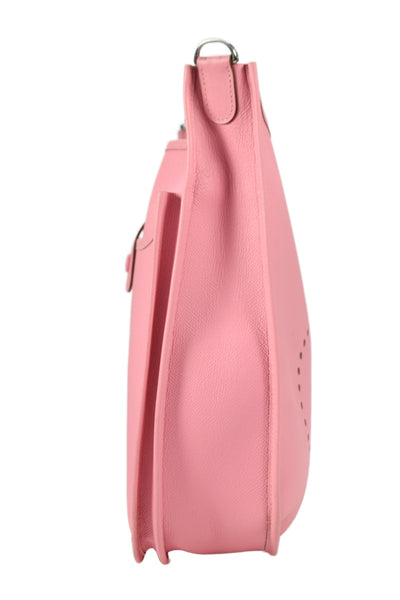 Hermes Womens Rose Confetti Perforated H Logo Epsom Evelyne III Shoulder Handbag