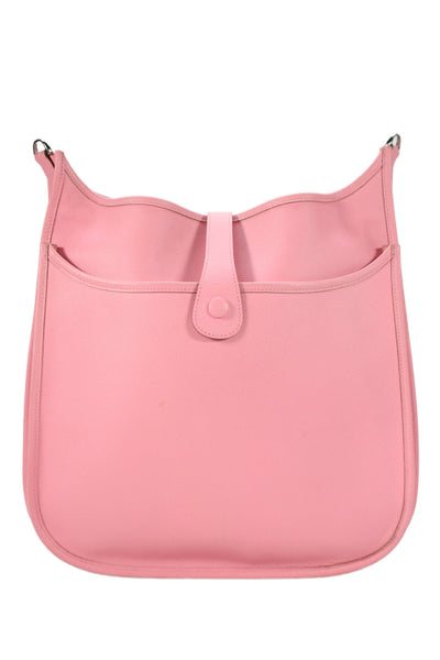 Hermes Womens Rose Confetti Perforated H Logo Epsom Evelyne III Shoulder Handbag