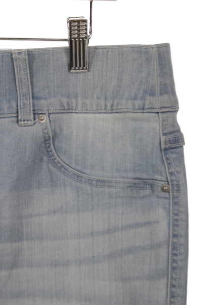 Spanx Womens Bootcut Jeans Blue High Rise Cotton Blend 33in Inseam Size 1X