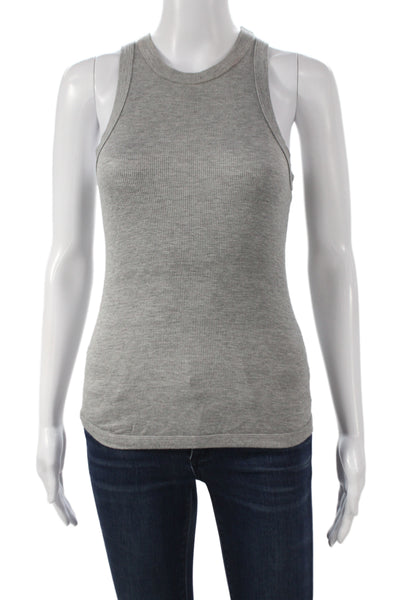 SPRWMN Women Basic Gray Sleeveless Tank Crew Neck Tencel Size S