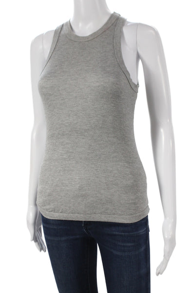 SPRWMN Women Basic Gray Sleeveless Tank Crew Neck Tencel Size S