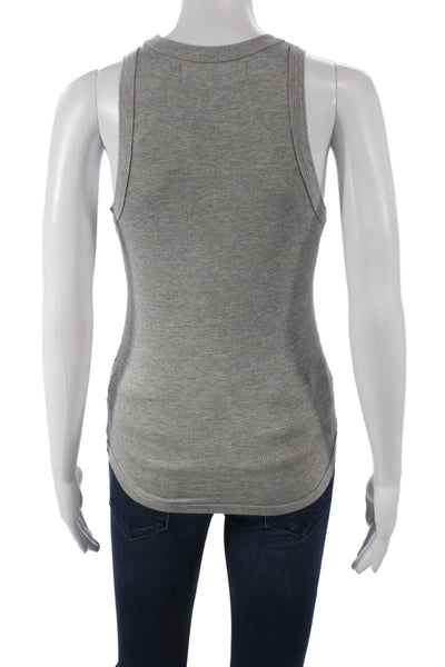 SPRWMN Women Basic Gray Sleeveless Tank Crew Neck Tencel Size S