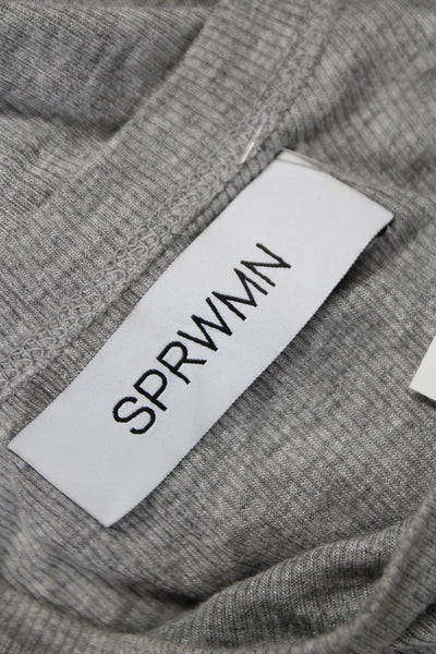 SPRWMN Women Basic Gray Sleeveless Tank Crew Neck Tencel Size S