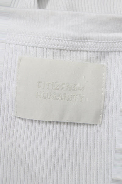 Citizens of Humanity Womens White Basic Sleeveless Tank Round Neck Size S