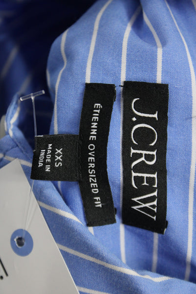 J Crew Womens Striped Cotton Collared Button-Up Long Sleeve Top Size 2XS