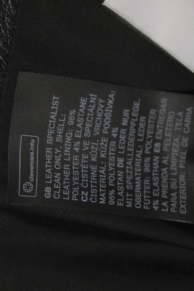 & Other Stories Womens Basic Leather Jacket Black Button Long Sleeve Size S