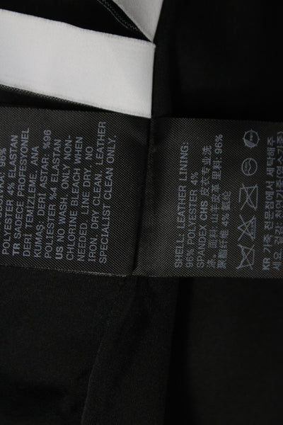 & Other Stories Womens Basic Leather Jacket Black Button Long Sleeve Size S