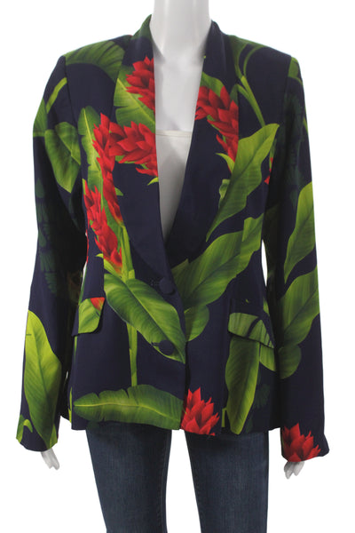 Americae Women Basic Floral Multicolor Jacket Button Viscose Size L