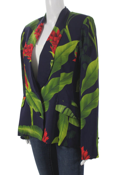 Americae Women Basic Floral Multicolor Jacket Button Viscose Size L
