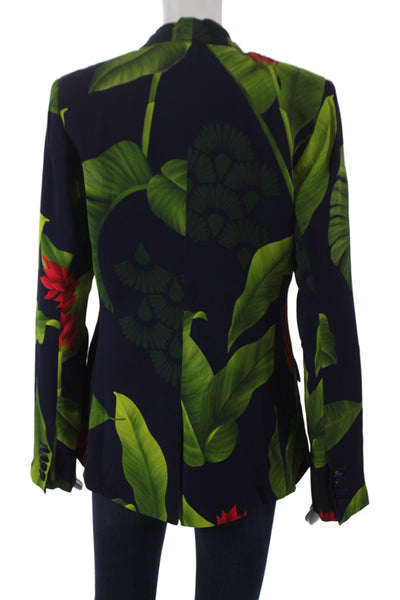 Americae Women Basic Floral Multicolor Jacket Button Viscose Size L