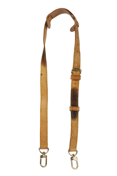 Louis Vuitton Womens Brown Leather Double Lobster Clasp Handbag Strap 41"