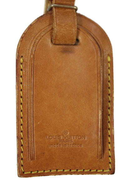 Louis Vuitton Unisex Brown Leather Double Buckle Strap Luggage Tag