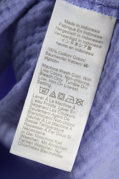 J Crew Women Basic Purple Cotton Henley Short Sleeve Blouse Size 2XS