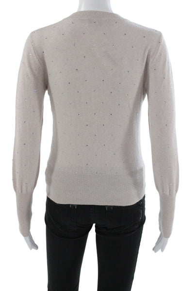 Kinross Womens 100% Cashmere V-Neck Sparkly Pullover Beige Size XS Petite