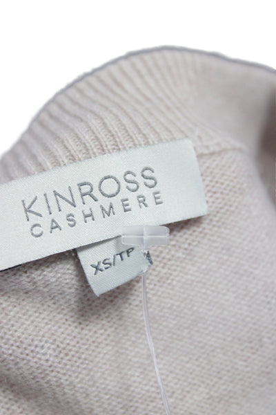 Kinross Womens 100% Cashmere V-Neck Sparkly Pullover Beige Size XS Petite