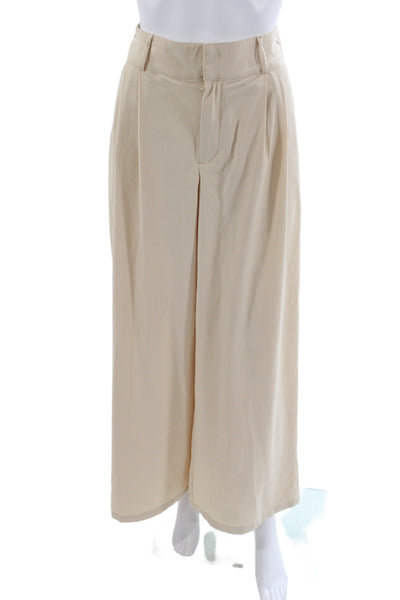 Alo Womens Dress Pants Beige Athleisure Polyester Button Size 2XS