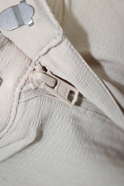 Alo Womens Dress Pants Beige Athleisure Polyester Button Size 2XS